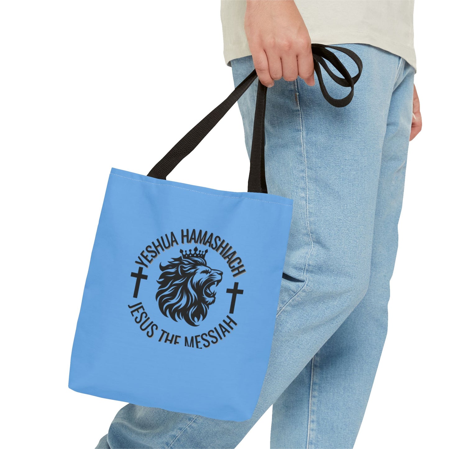 Yeshua Hamashiach Lion Tote Bag, Christian Tote, Religious Bag, Inspirational Gift, Biblical Art, Faith Accessory