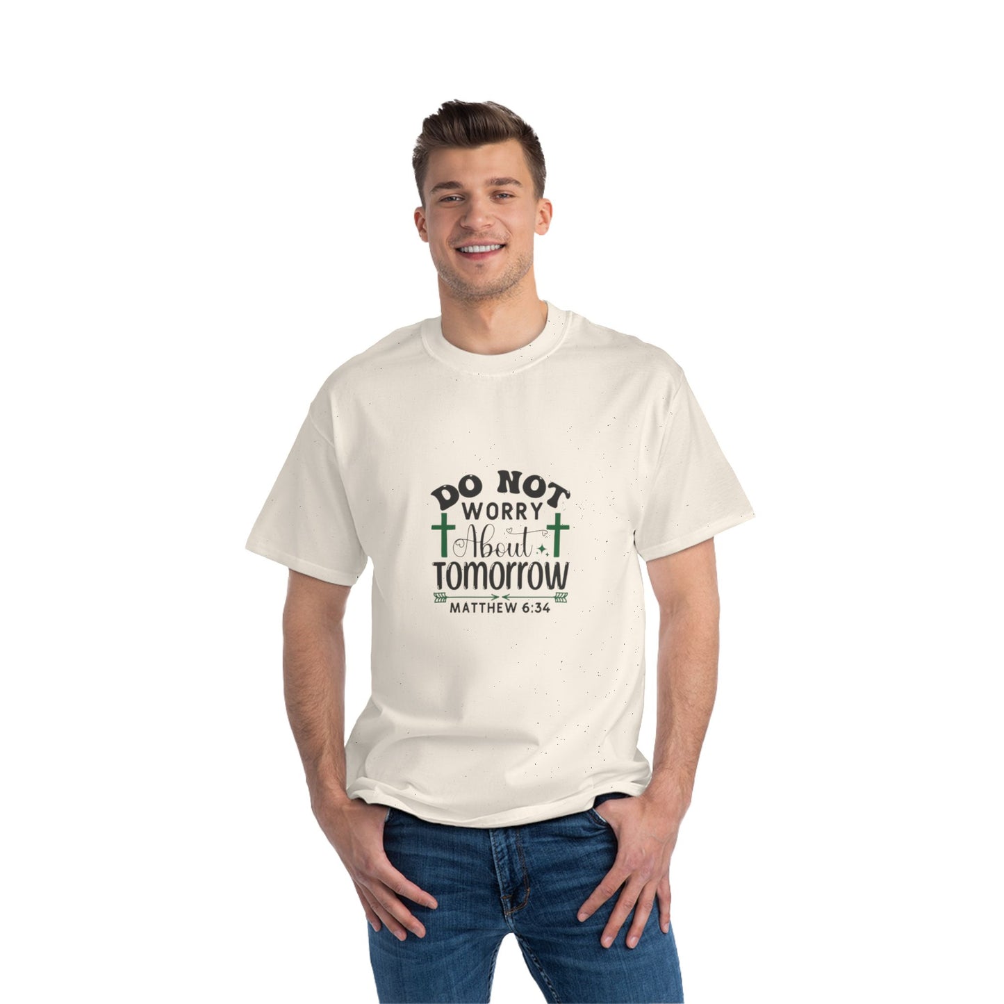 Inspirational Christian Tee: 'Do Not Worry About Tomorrow', Faith, Spiritual Gift, Relaxed Fit, Casual Wear, Bible Verse Shirt