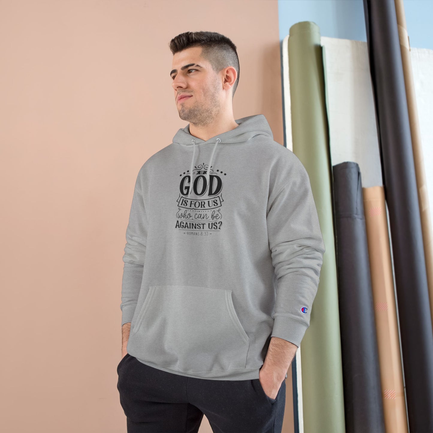 Faith-Inspired Champion Hoodie - God is For Us, Religious Apparel, Spiritual Gift, Unisex Hoodie, Christian Clothing