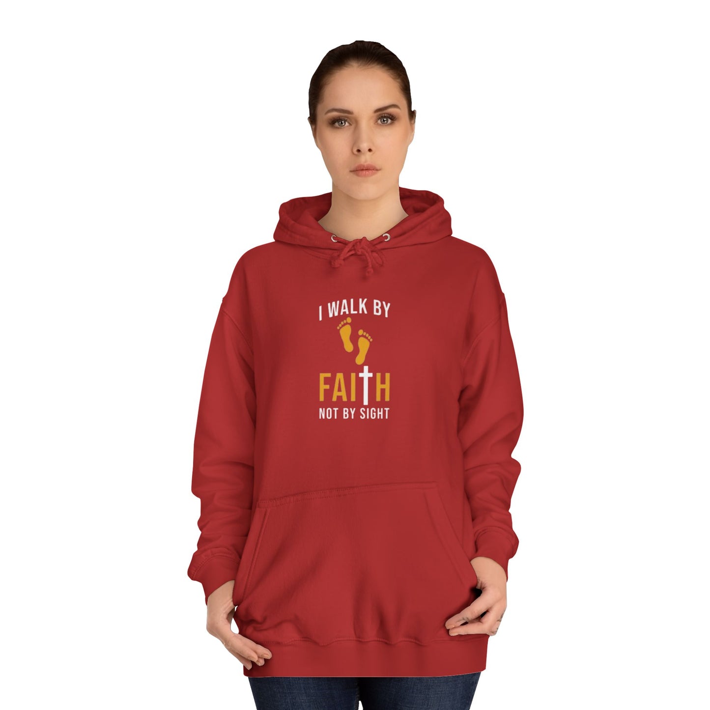 Faith Unisex College Hoodie | Motivational Apparel, Inspirational Gift, Cozy Sweatshirt, College Spirit Wear, Trendy Hoodie