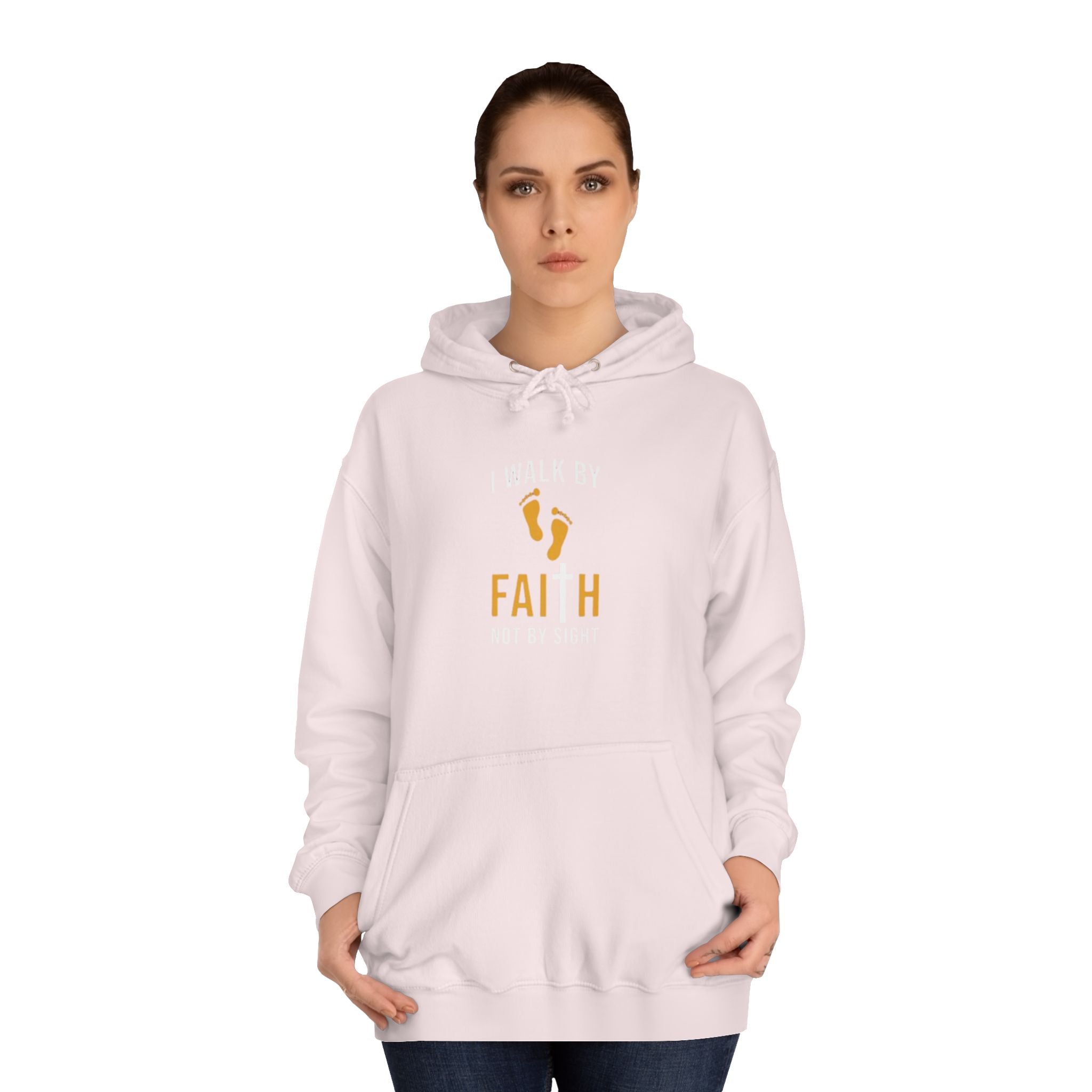 Faith Unisex College Hoodie | Motivational Apparel, Inspirational Gift, Cozy Sweatshirt, College Spirit Wear, Trendy Hoodie