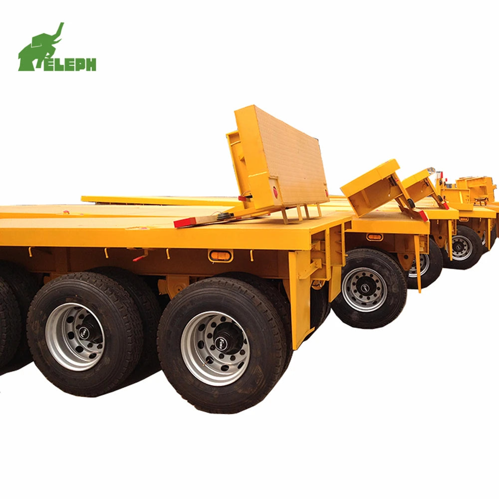 40Ft 60 Tons Flat Bed Trailer Container 3/4 Axles Flatbed Trailers With Suspension
