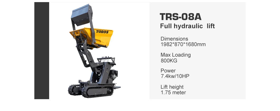 TOROS Ce Epa Certification 500Kg 800Kg Mini Dump Trucks Mining Sit Dumper Truck With 4X4 Tipper Customized Truck Dumper For Sale