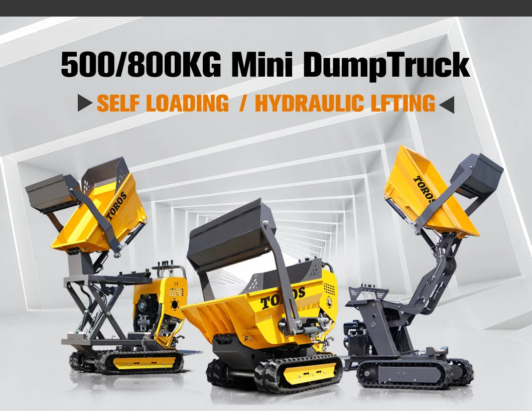 TOROS Ce Epa Certification 500Kg 800Kg Mini Dump Trucks Mining Sit Dumper Truck With 4X4 Tipper Customized Truck Dumper For Sale