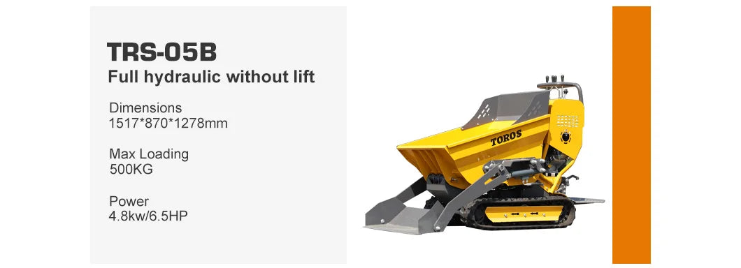 TOROS Ce Epa Certification 500Kg 800Kg Mini Dump Trucks Mining Sit Dumper Truck With 4X4 Tipper Customized Truck Dumper For Sale