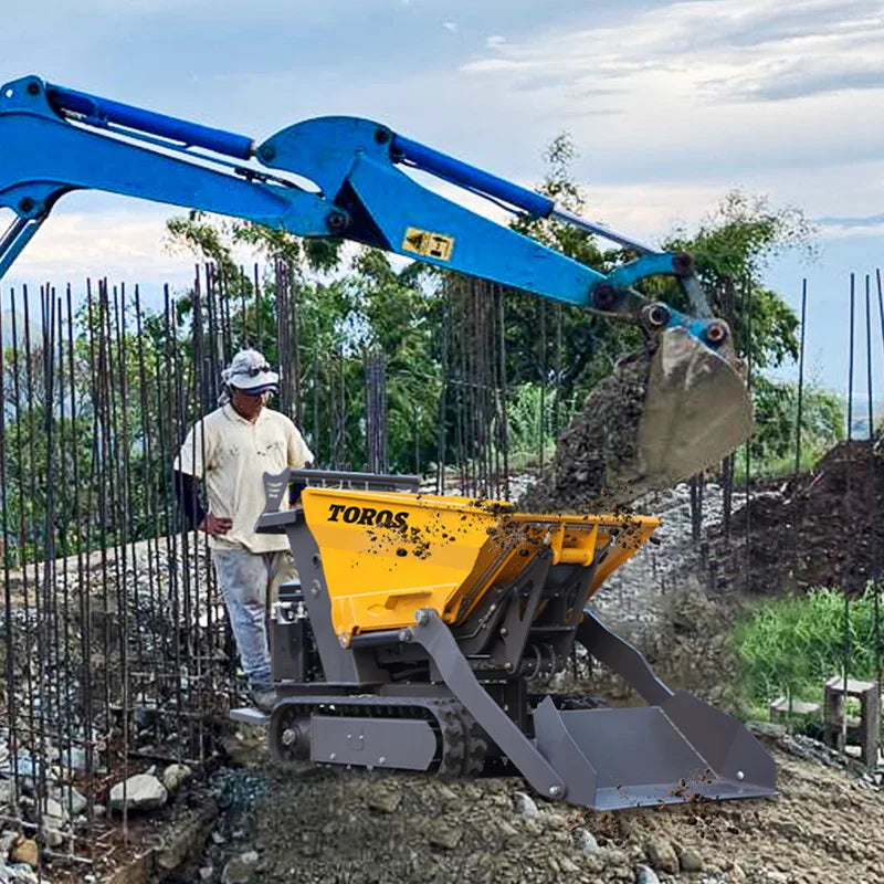 TOROS Ce Epa Certification 500Kg 800Kg Mini Dump Trucks Mining Sit Dumper Truck With 4X4 Tipper Customized Truck Dumper For Sale