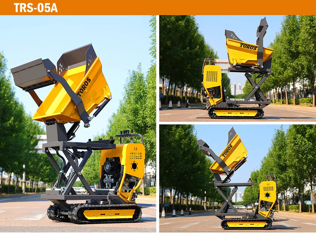 TOROS Ce Epa Certification 500Kg 800Kg Mini Dump Trucks Mining Sit Dumper Truck With 4X4 Tipper Customized Truck Dumper For Sale