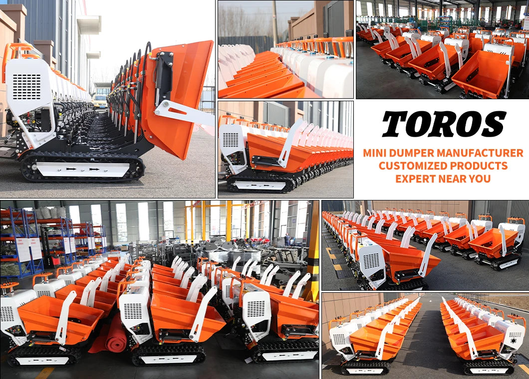 TOROS Ce Epa Certification 500Kg 800Kg Mini Dump Trucks Mining Sit Dumper Truck With 4X4 Tipper Customized Truck Dumper For Sale
