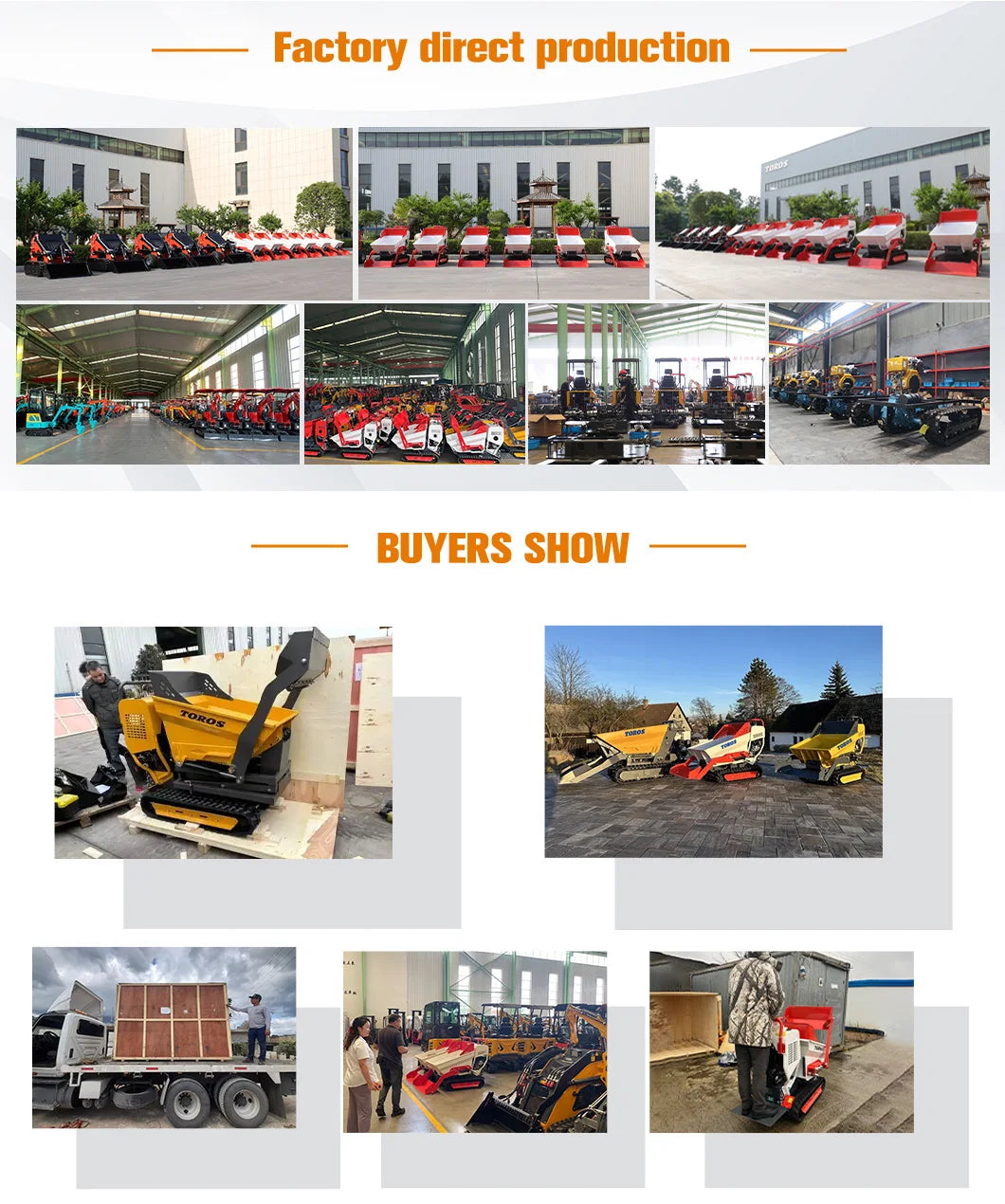 TOROS Ce Epa Certification 500Kg 800Kg Mini Dump Trucks Mining Sit Dumper Truck With 4X4 Tipper Customized Truck Dumper For Sale