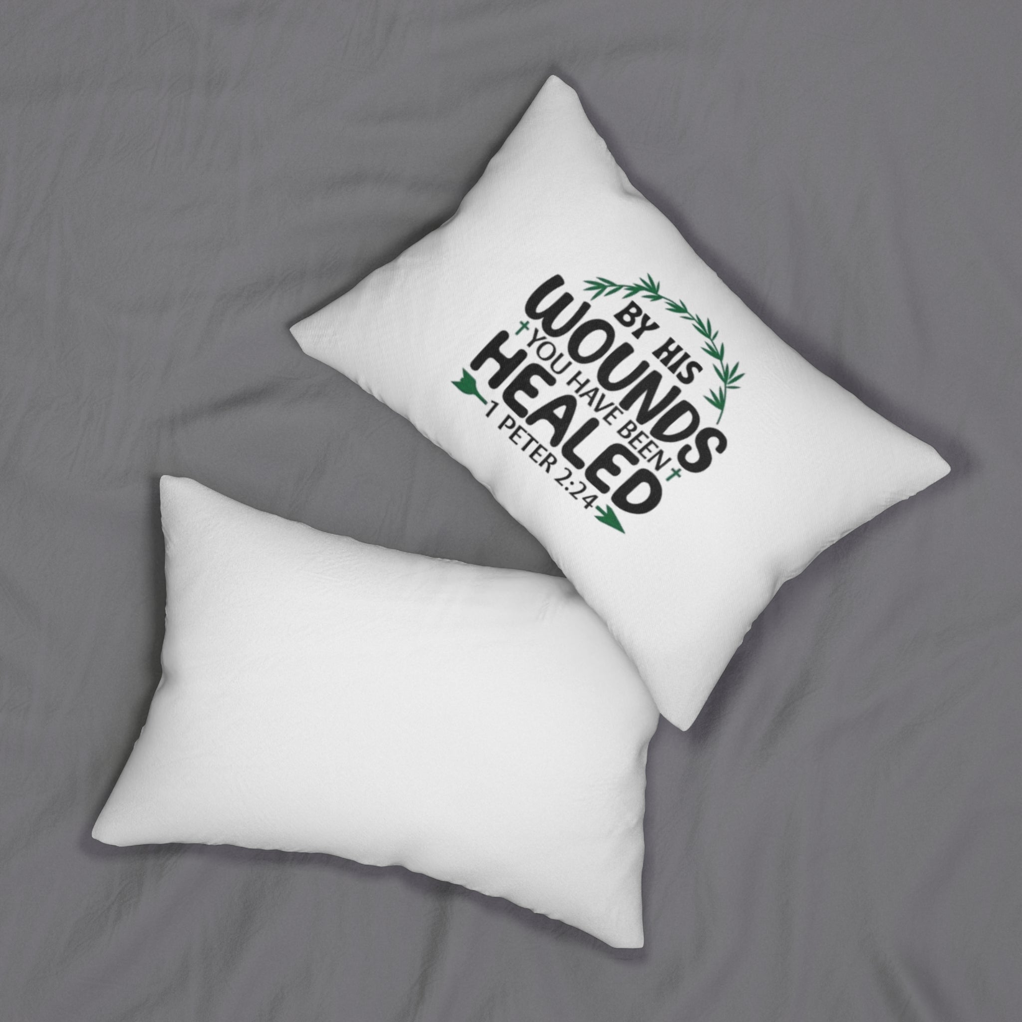 Inspirational Lumbar Pillow - By His Wounds You Have Been Healed | Faith Decor, Christian Gift, Home Accent, Religious Cushion, [...]
