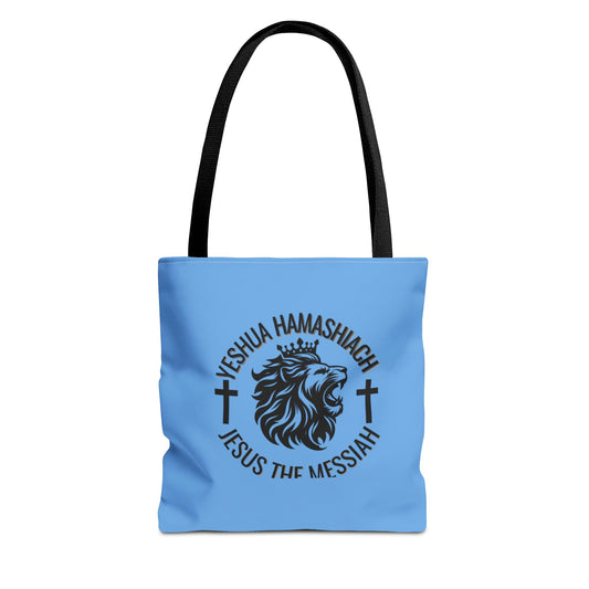 Yeshua Hamashiach Lion Tote Bag, Christian Tote, Religious Bag, Inspirational Gift, Biblical Art, Faith Accessory