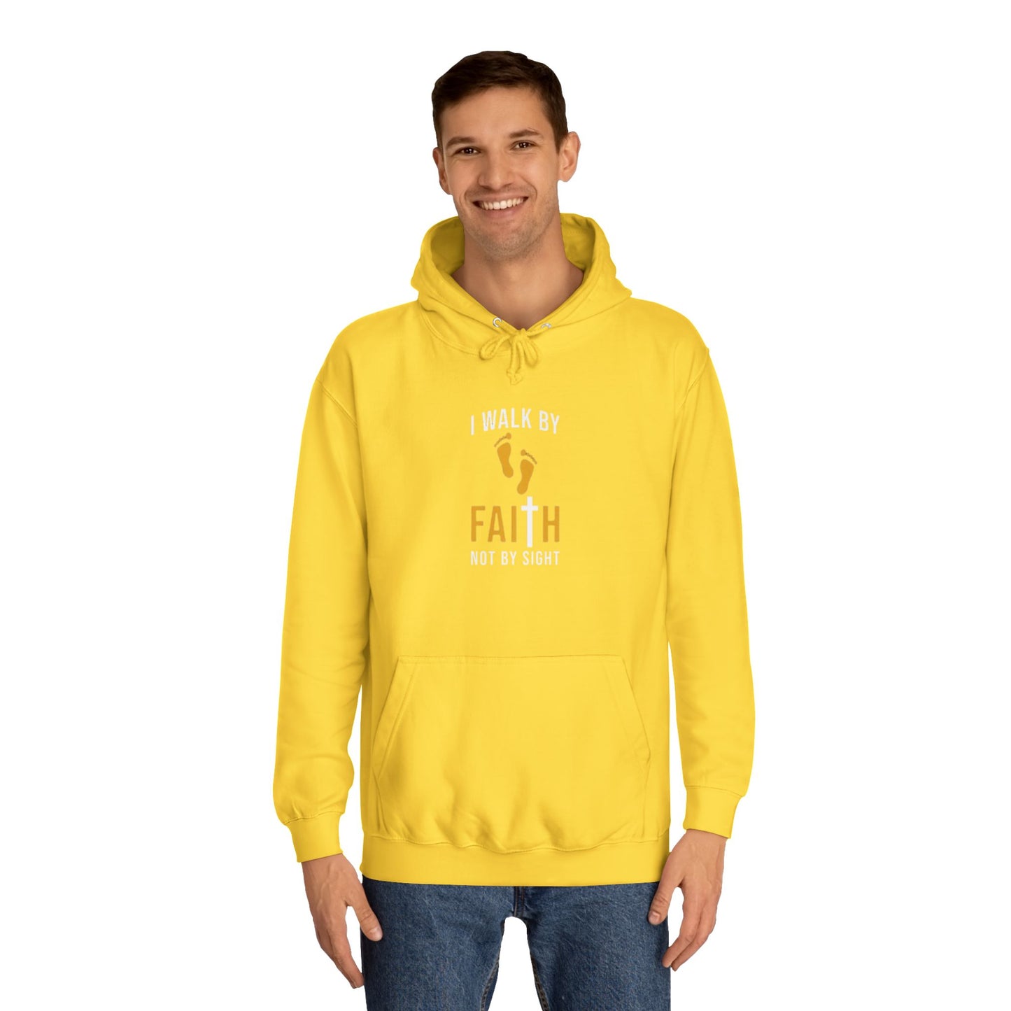 Faith Unisex College Hoodie | Motivational Apparel, Inspirational Gift, Cozy Sweatshirt, College Spirit Wear, Trendy Hoodie