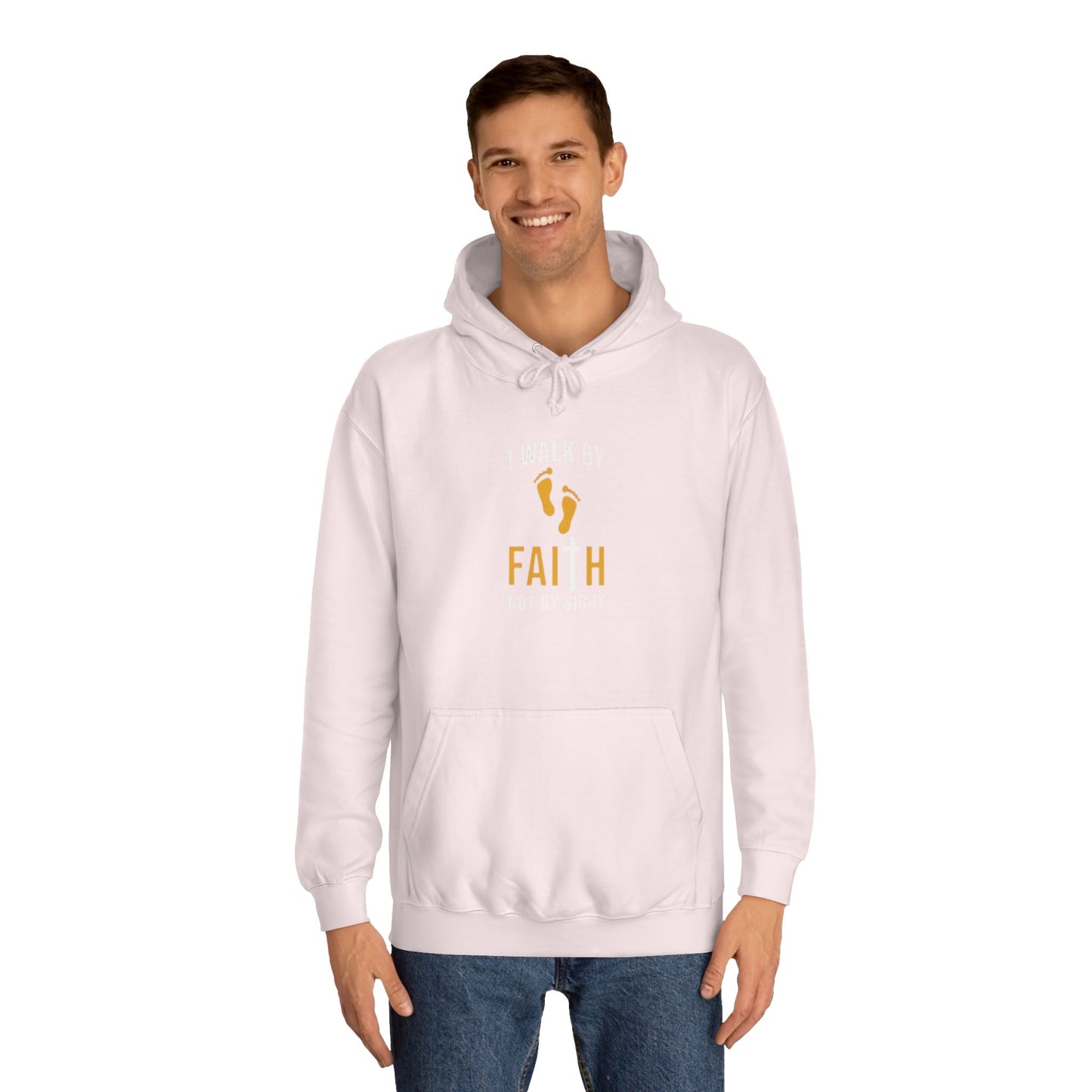 Faith Unisex College Hoodie | Motivational Apparel, Inspirational Gift, Cozy Sweatshirt, College Spirit Wear, Trendy Hoodie