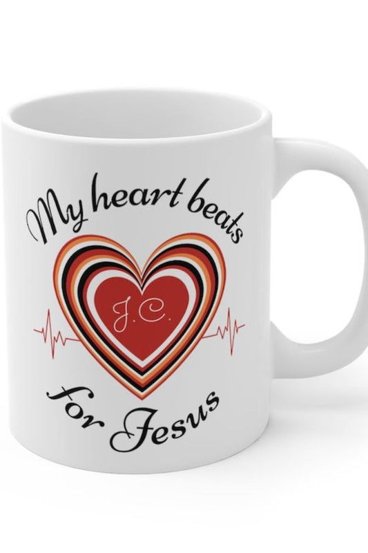 My Heart Beats for Jesus Valentine Mug