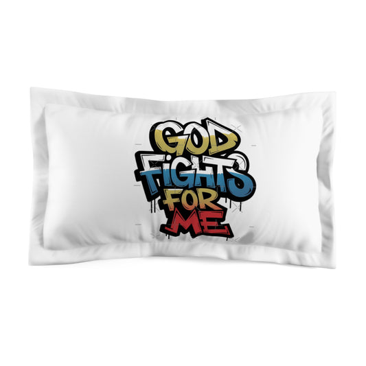 God Fights for Me Microfiber Pillow Sham, Inspirational Pillow Cover, Bedroom Decor, Graffiti Design, Christian Gifts, Decorative Pillowcase