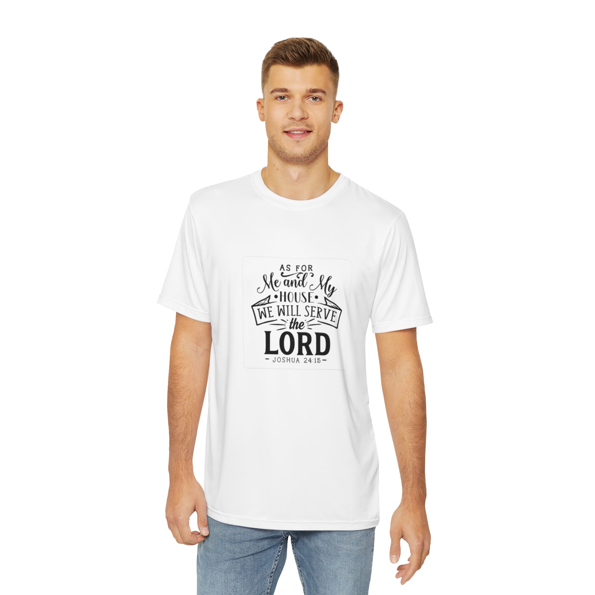 Faithful Men's Tee: 'As for Me and My House, We Will Serve the Lord' AOP Shirt, Christian Apparel, Spiritual Gift, Casual Wear, [...]