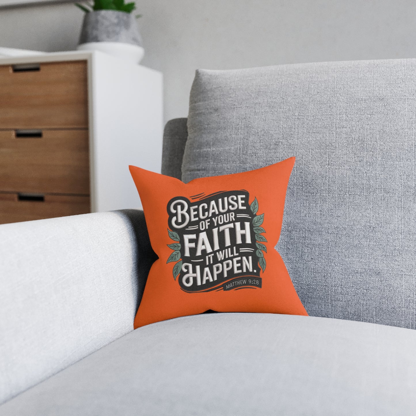 Faith-Inspired Square Pillow | Home Decor, Prayer Gift, Inspirational Accent, Fall Decor, Cozy Living Room